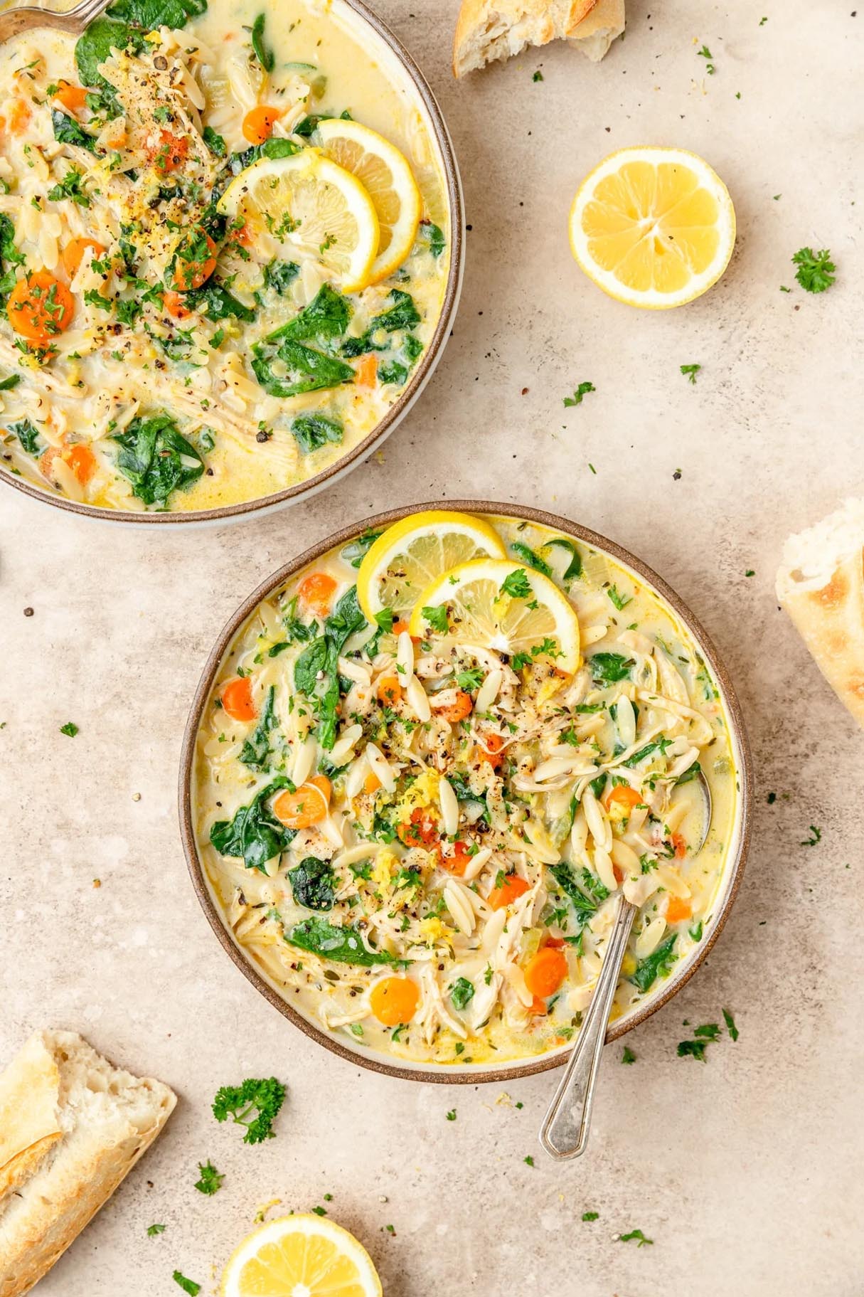 Hearty and Comforting Lemon Chicken Orzo Soup