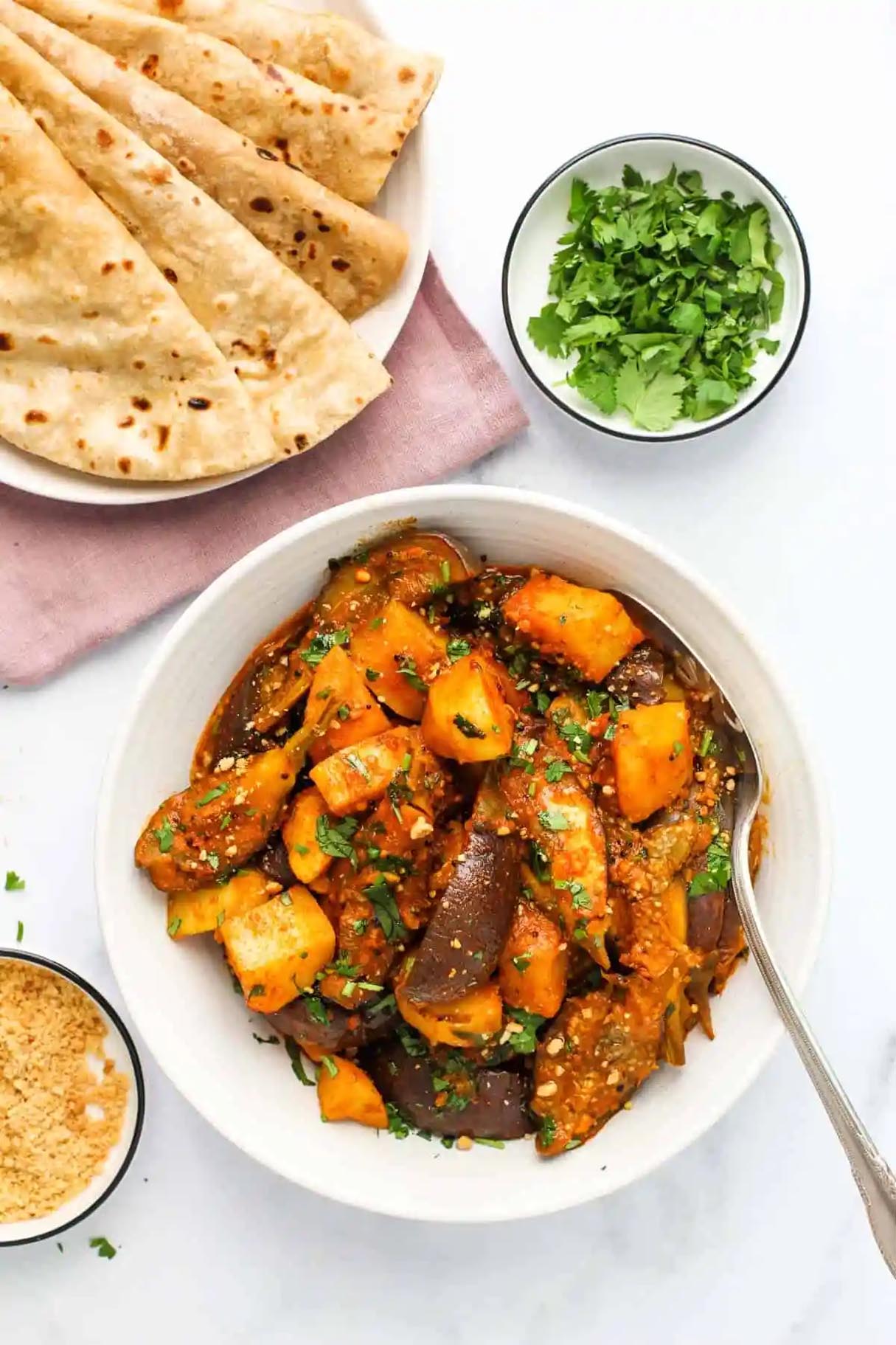 Instant Pot Aloo Baingan (Potato Eggplant Curry)