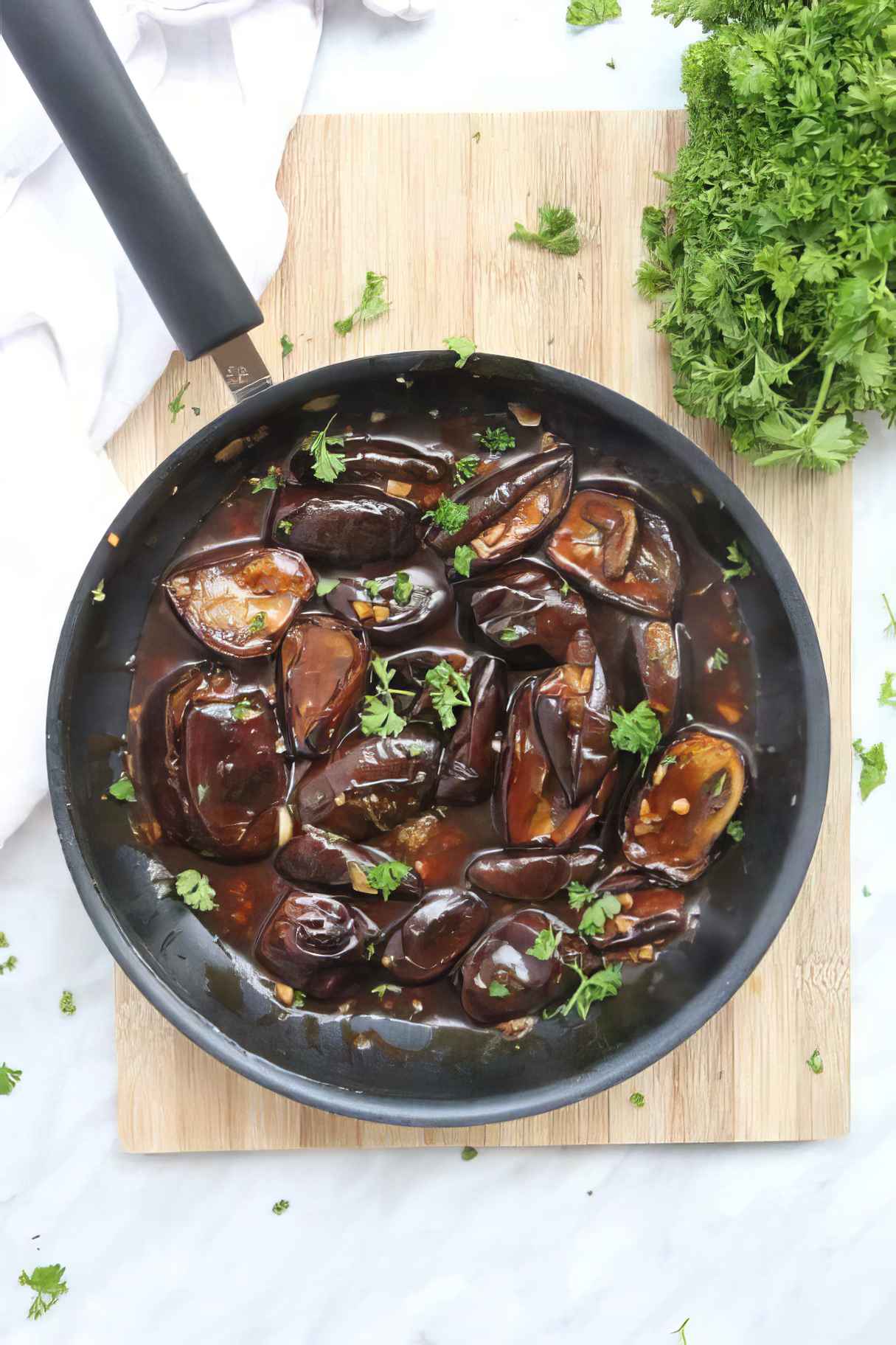Roasted Baby Eggplant (Aubergine) with Stir Fry Sauce