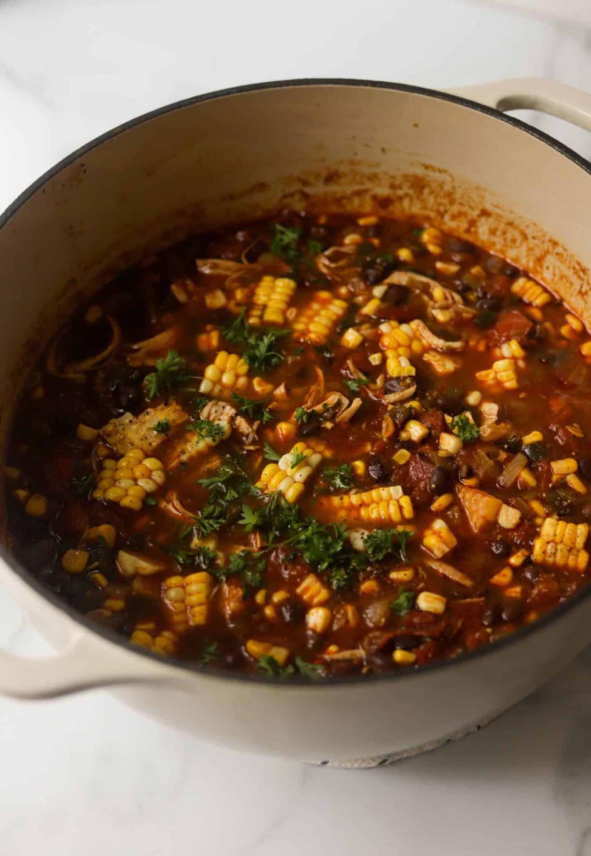 Roasted Poblano Soup with Chicken