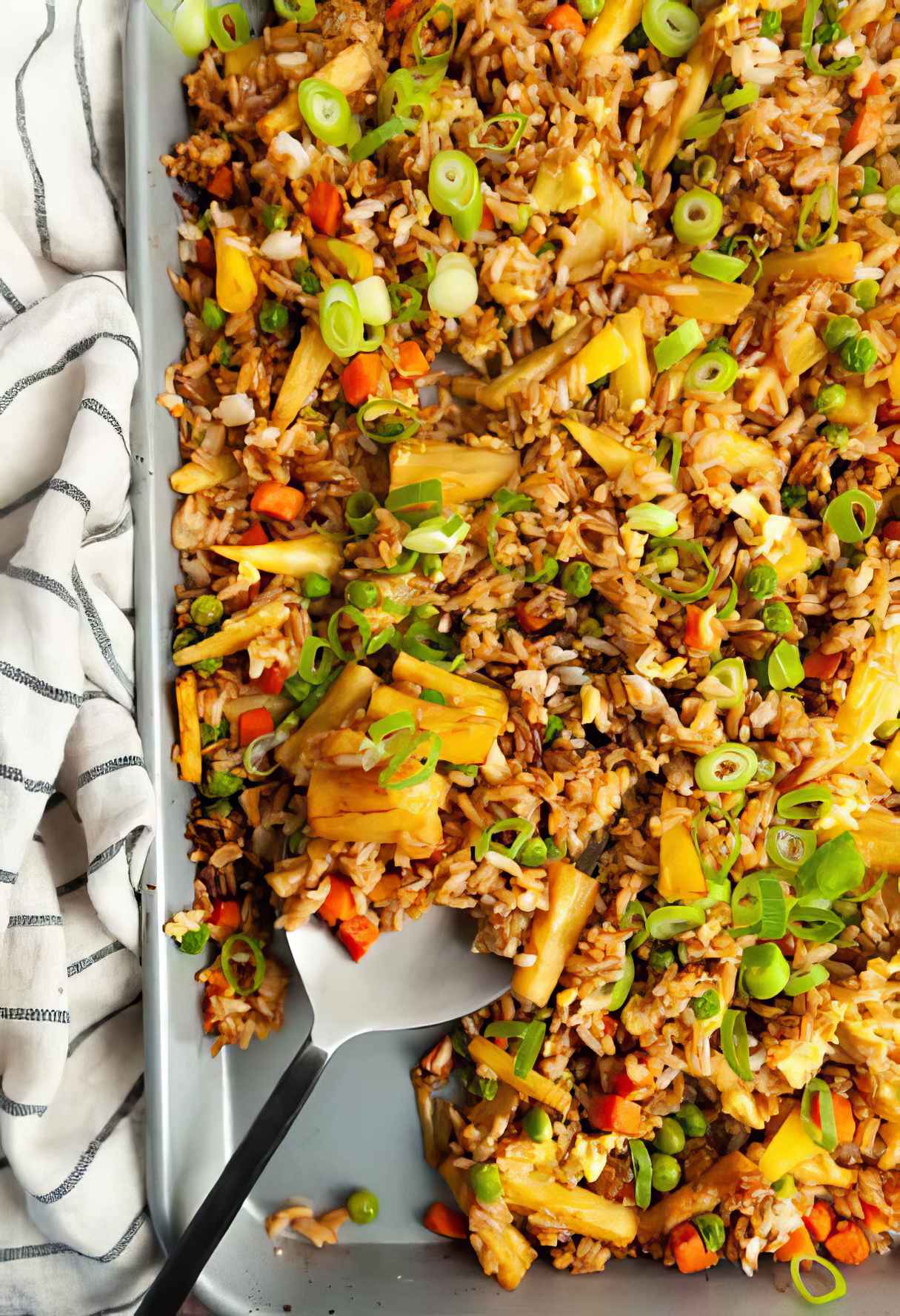 Sheet Pan Fried Rice for Healthy Vegetarian Sheet Pan Dinners