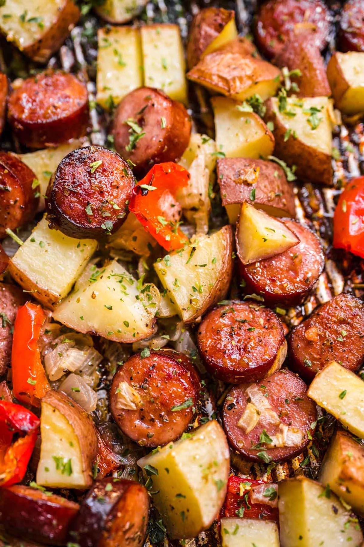 Smoked Sausage, Potatoes & Veggies Sheet Pan Dinner