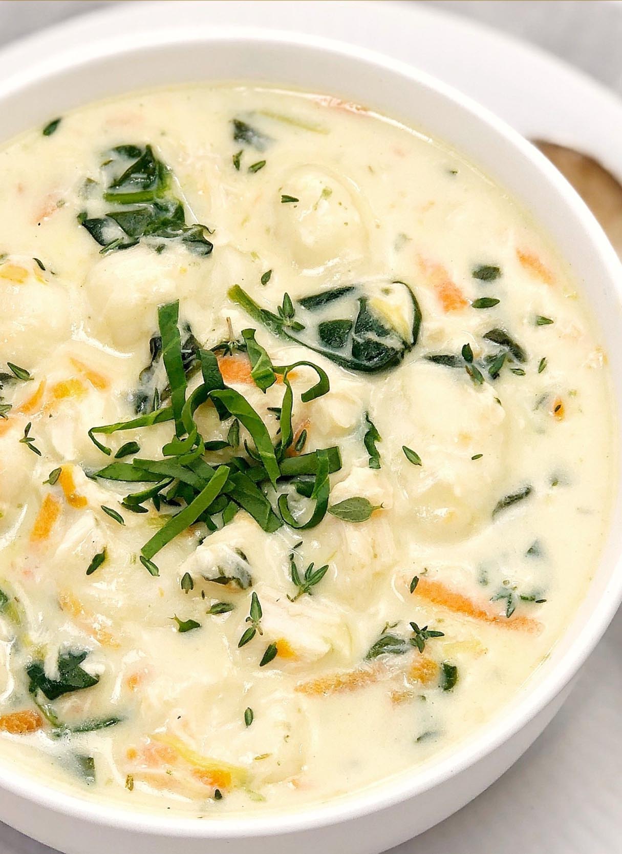 Thick Chicken and Vegetable Soup with Gnocchi
