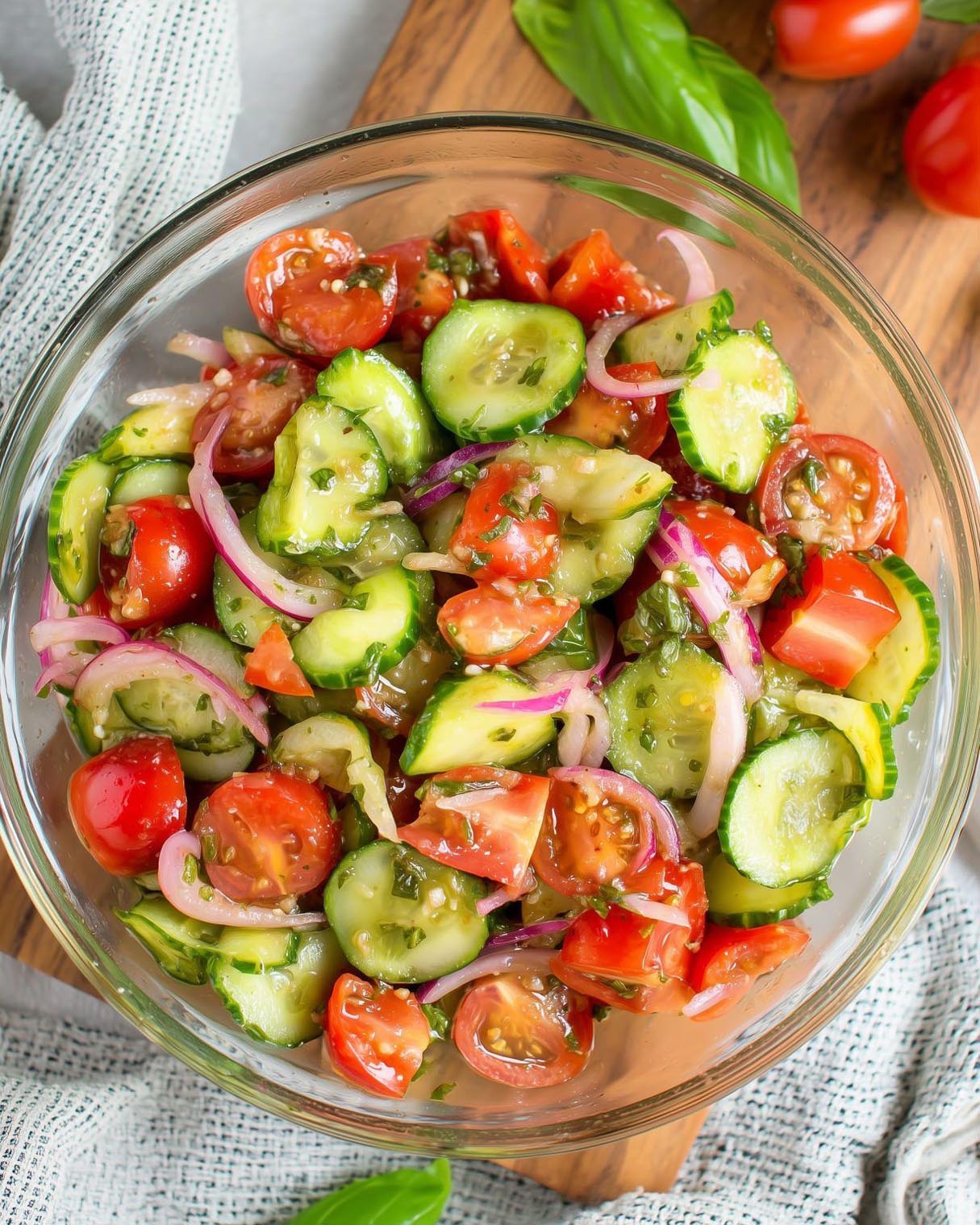 Tomato, Onion, And Cucumber Salad
