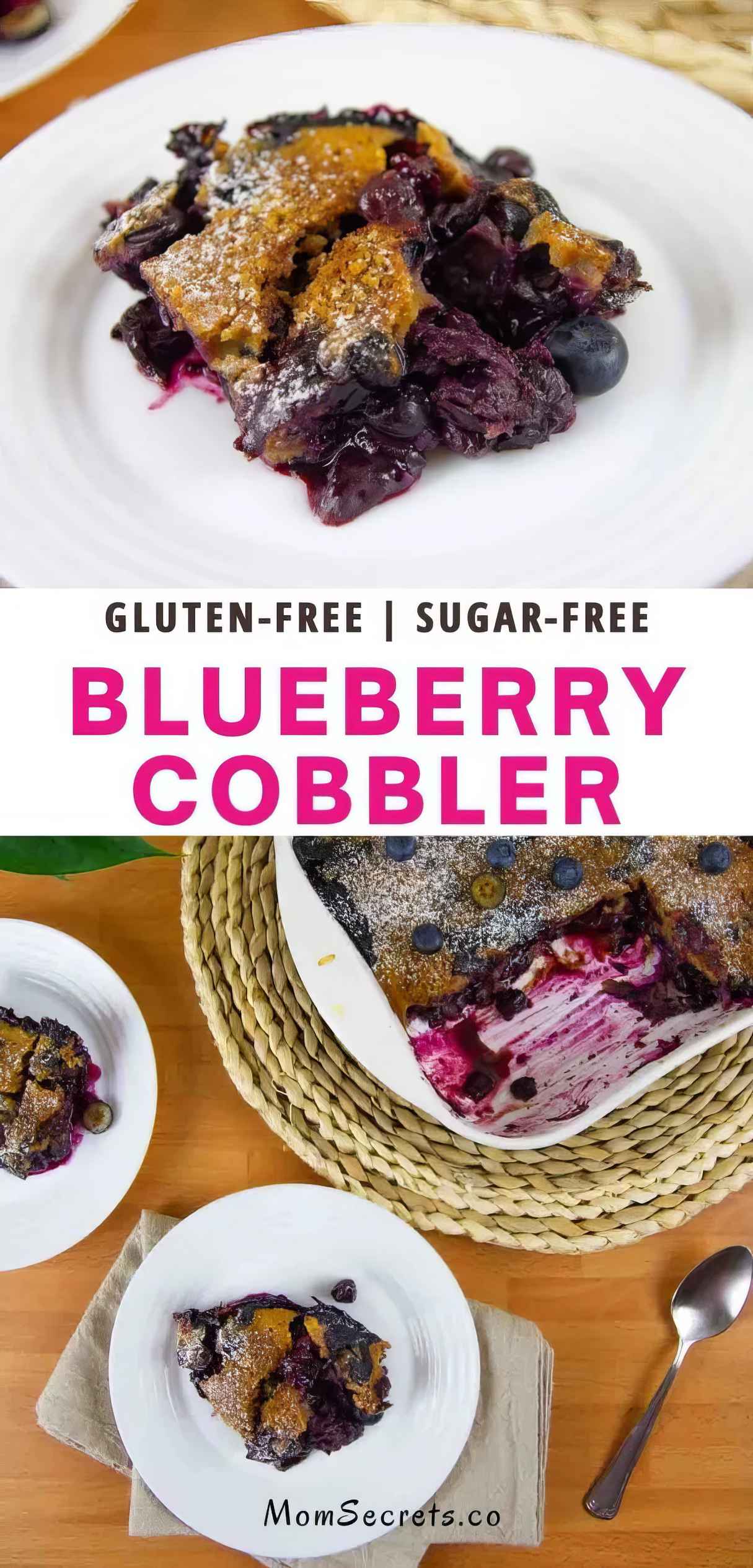 Gluten-Free & Sugar-Free Blueberry Cobbler - Homemade Oat Flour Recipe