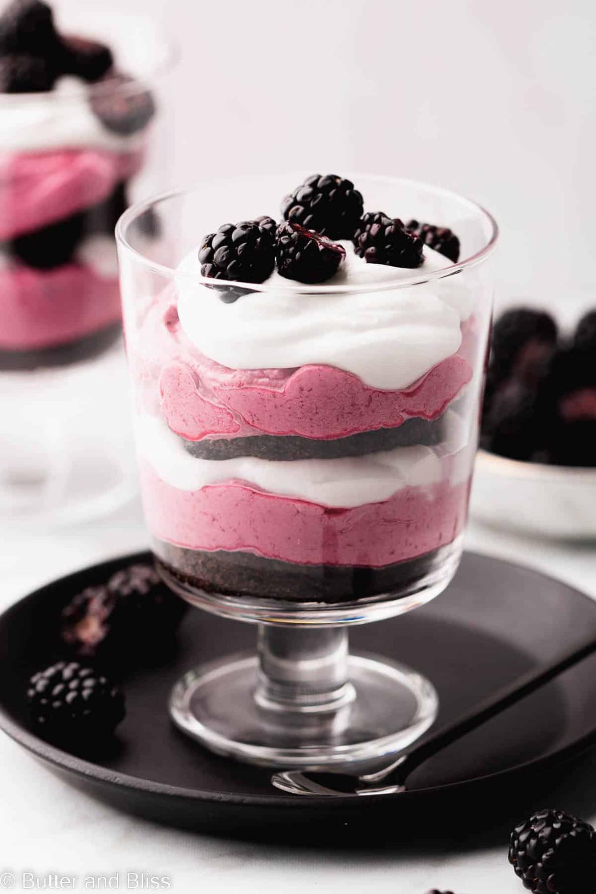 Blackberry, Marshmallow, and Mascarpone Trifles