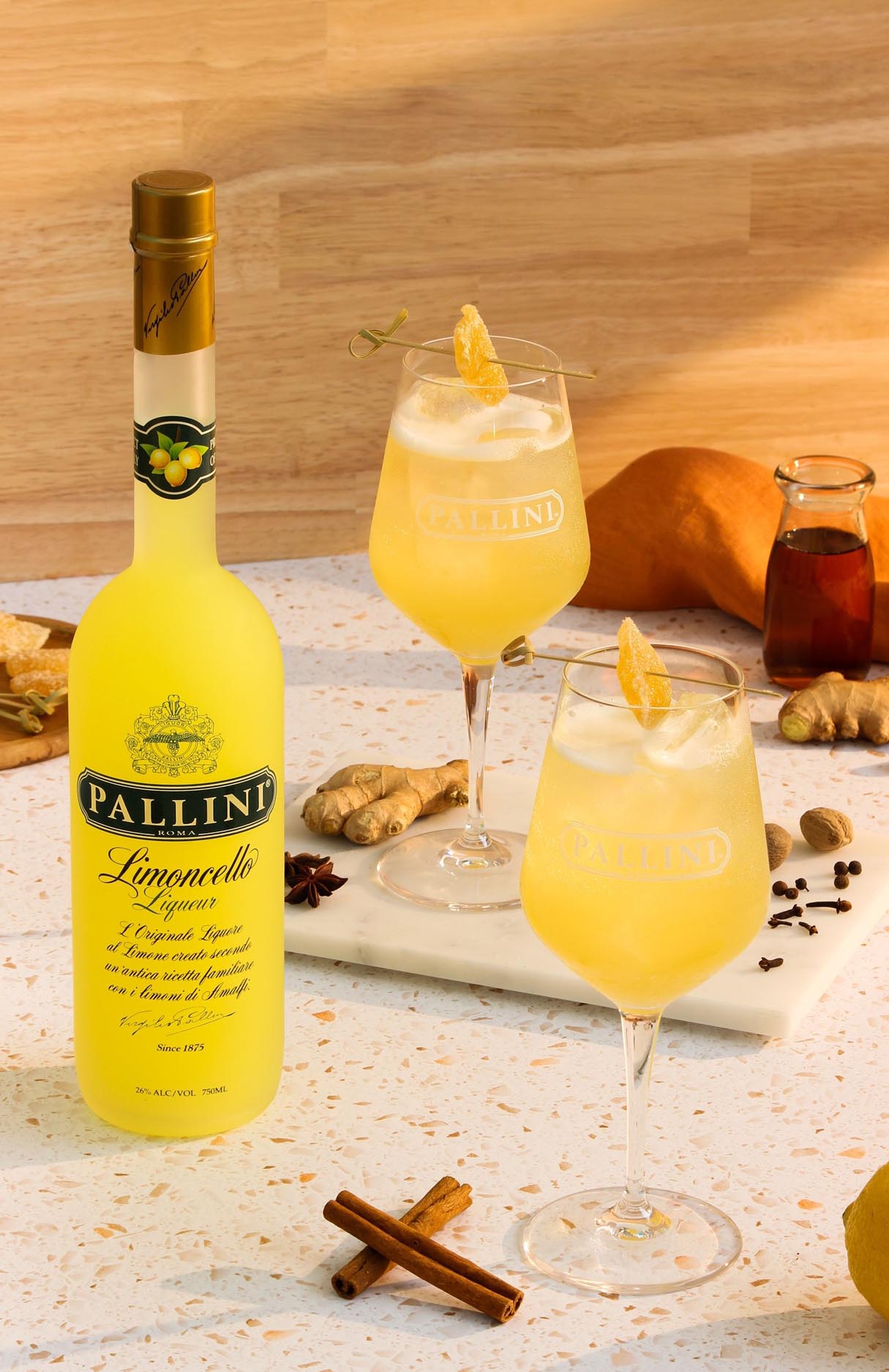 Sparkling Pallini Limoncello Spritz (muddle with Prosecco)