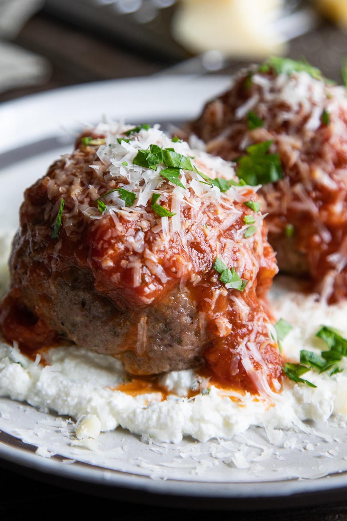 Giant Meatballs w. Herbed Ricotta
