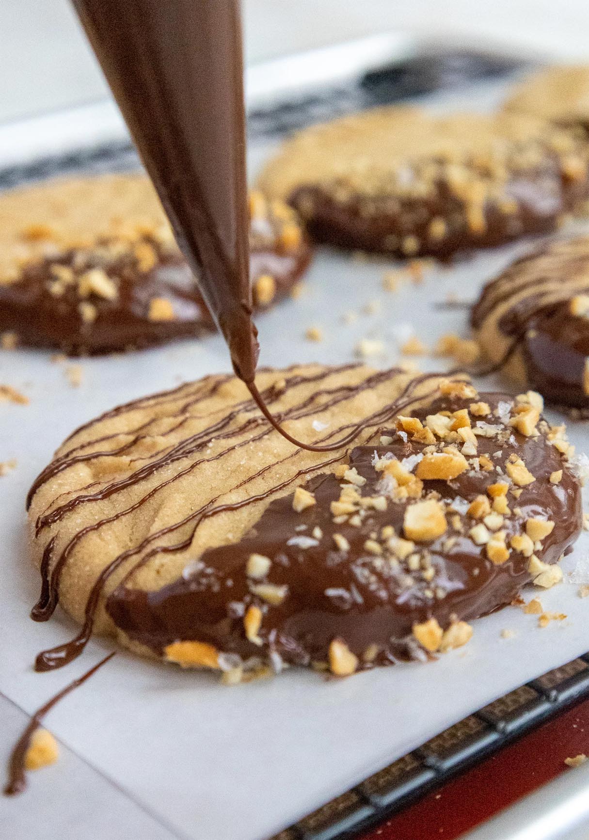 Keto Peanut Butter Cookies with Chocolate (Vegan, too!)