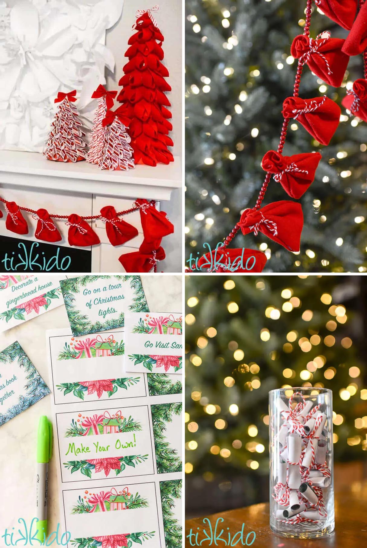 Santa's Sack Christmas Countdown Garland with Free Printable Christmas Activities