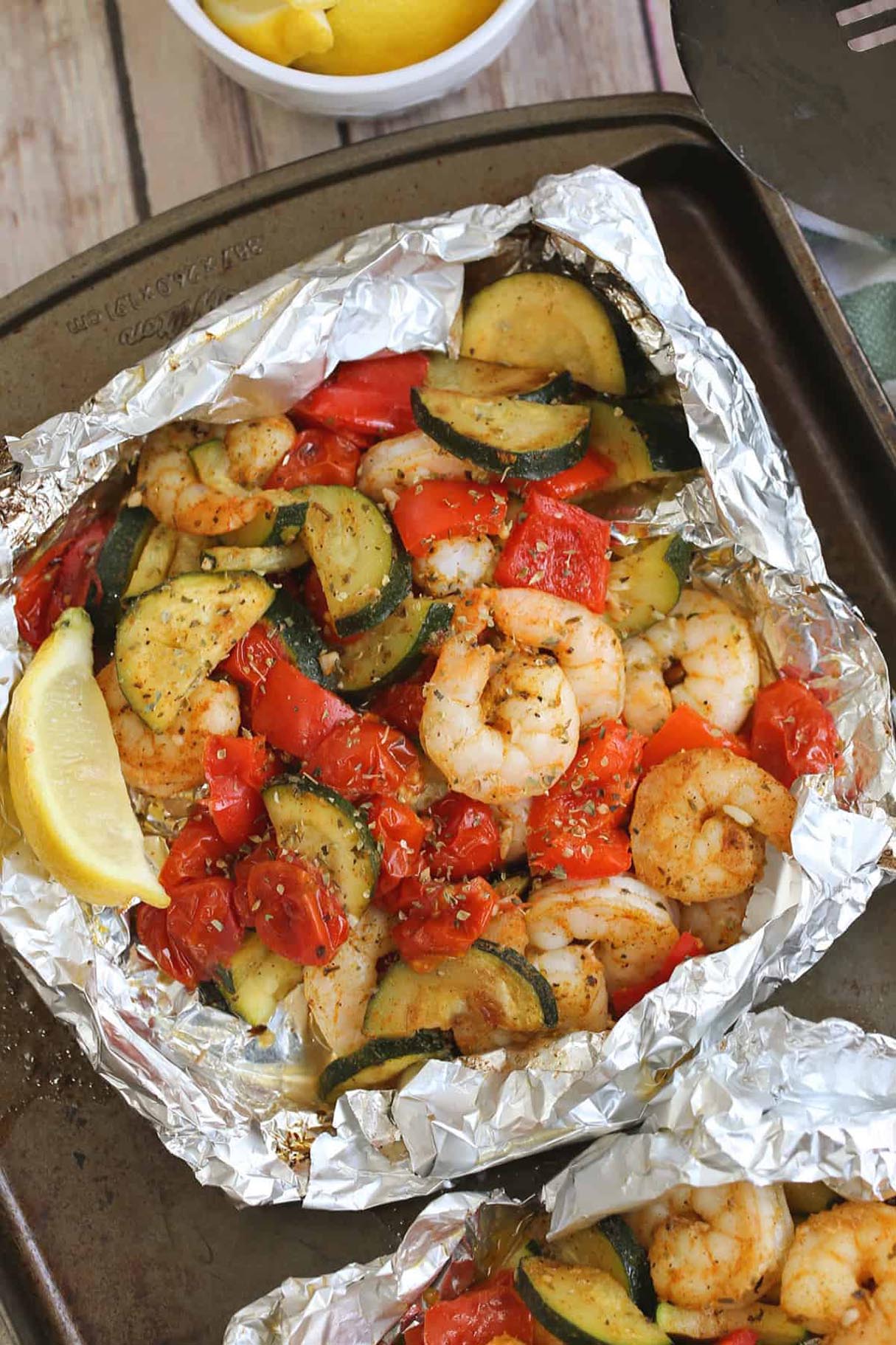 Grilled Shrimp Foil Packs