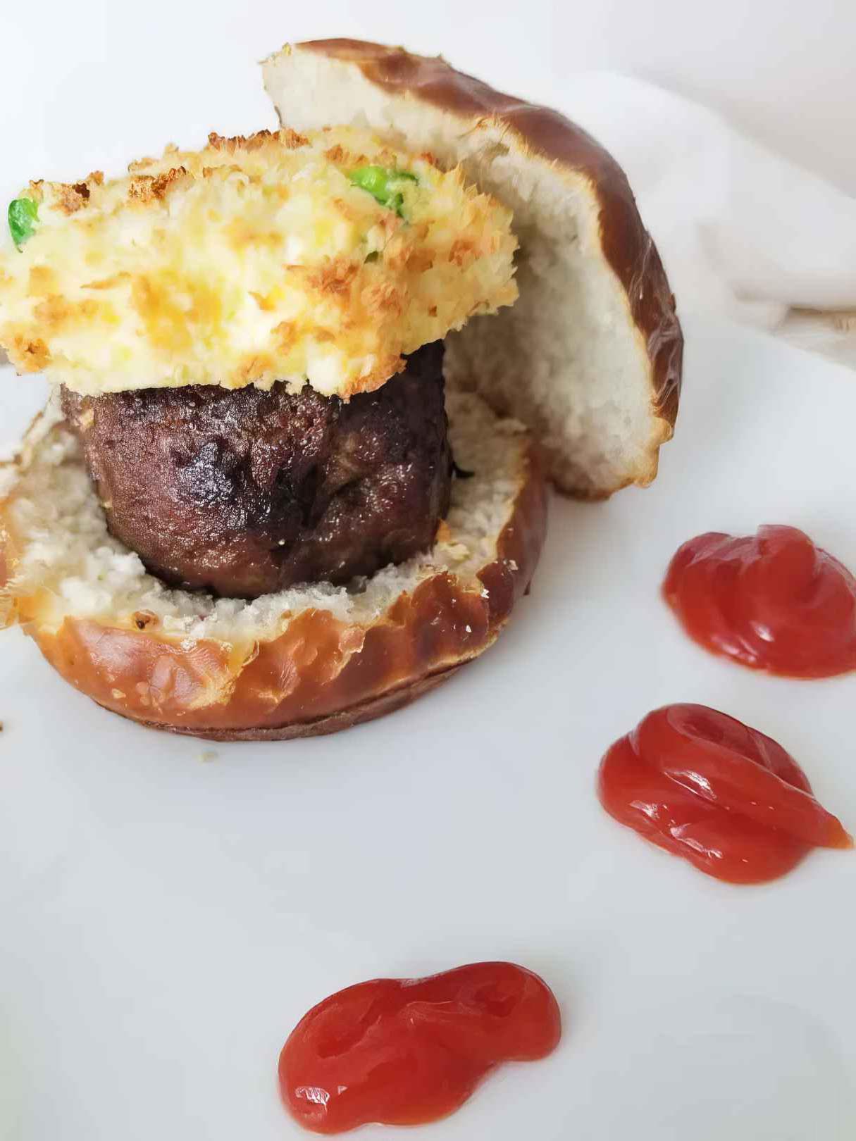 Juicy Air Fryer Fried Jalapeno Burgers with Spicy Cream Cheese Mixture
