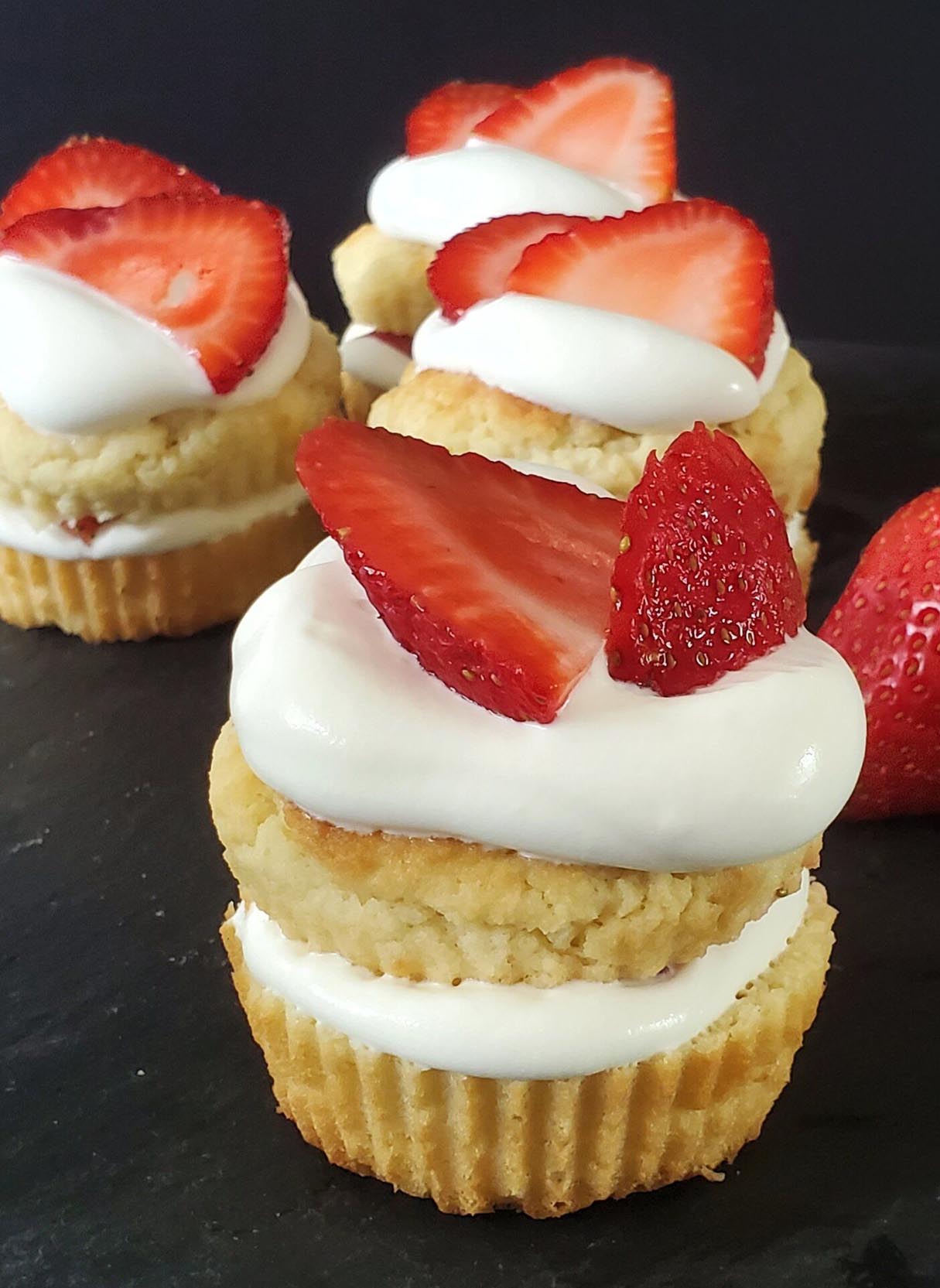 Keto Strawberry Cupcakes
