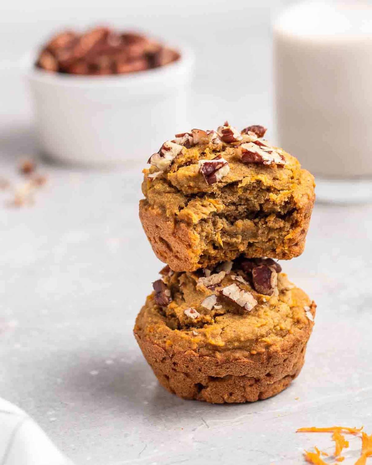 Moist Vegan Carrot Applesauce Muffins