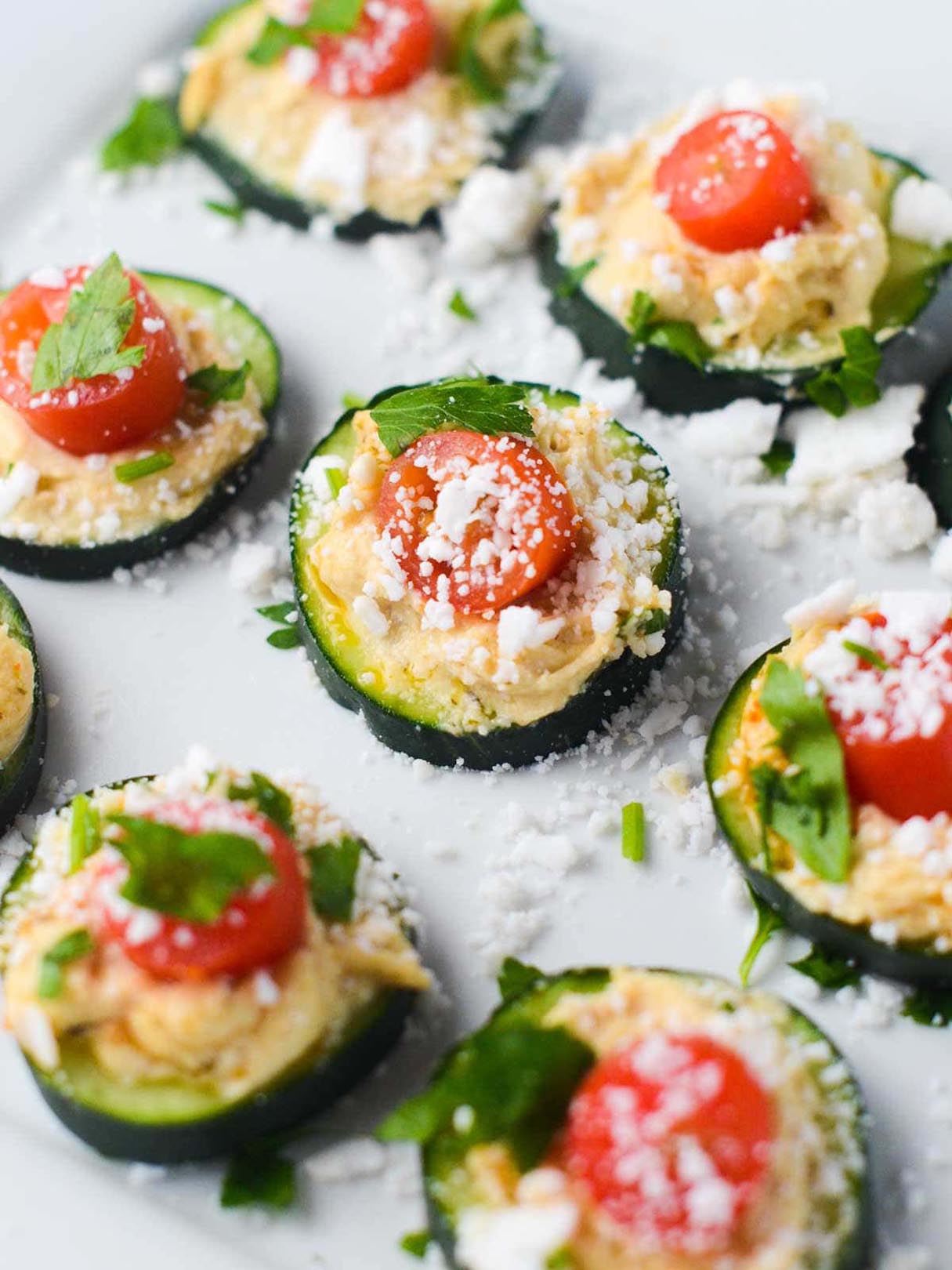 Cucumber Hummus Bites