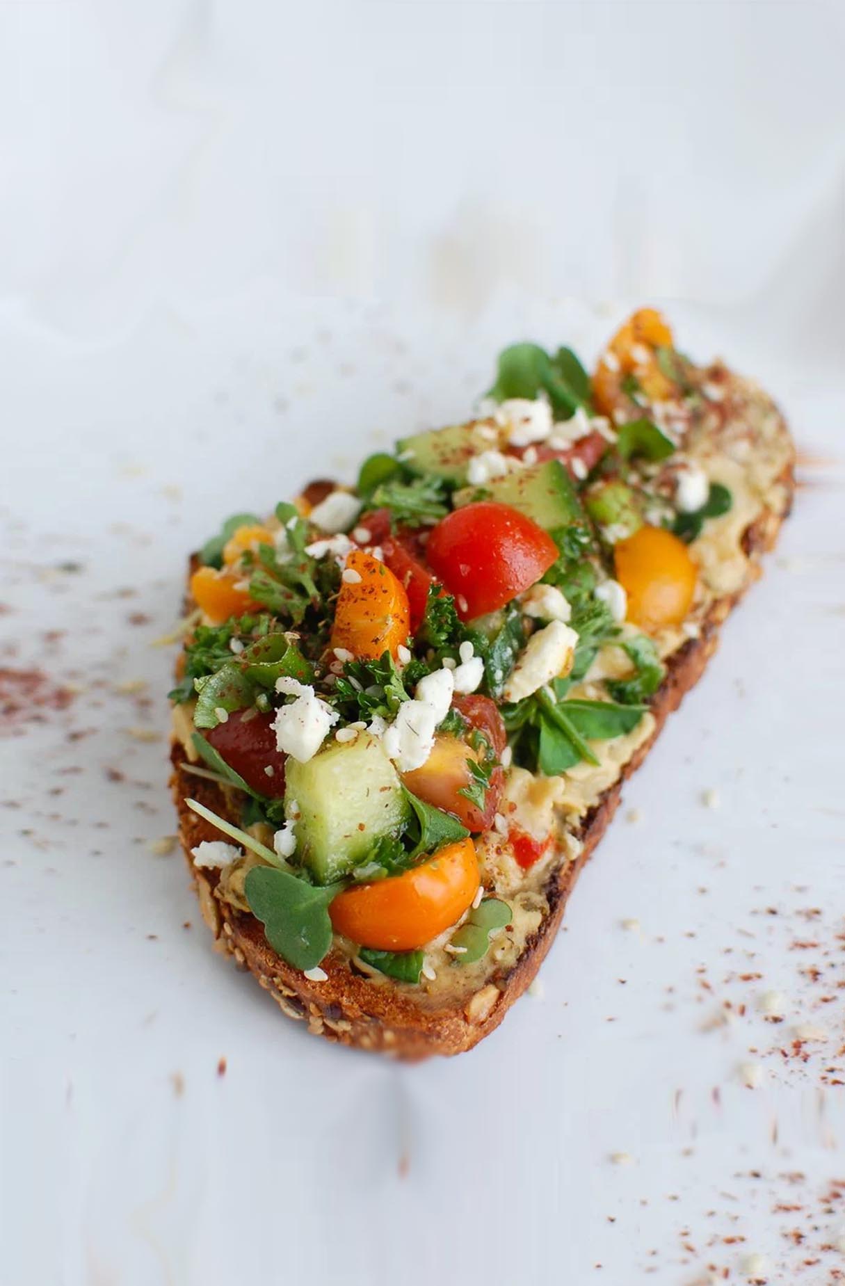 Mediterranean Hummus Toast with Za'atar