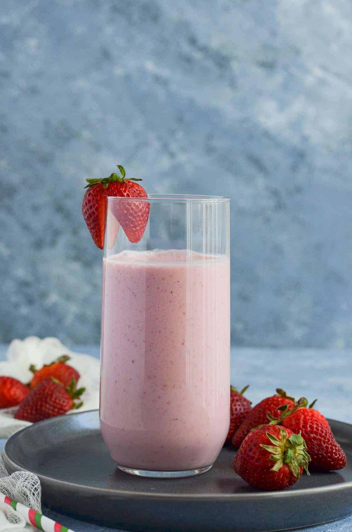 Single Serve Strawberry Lassi