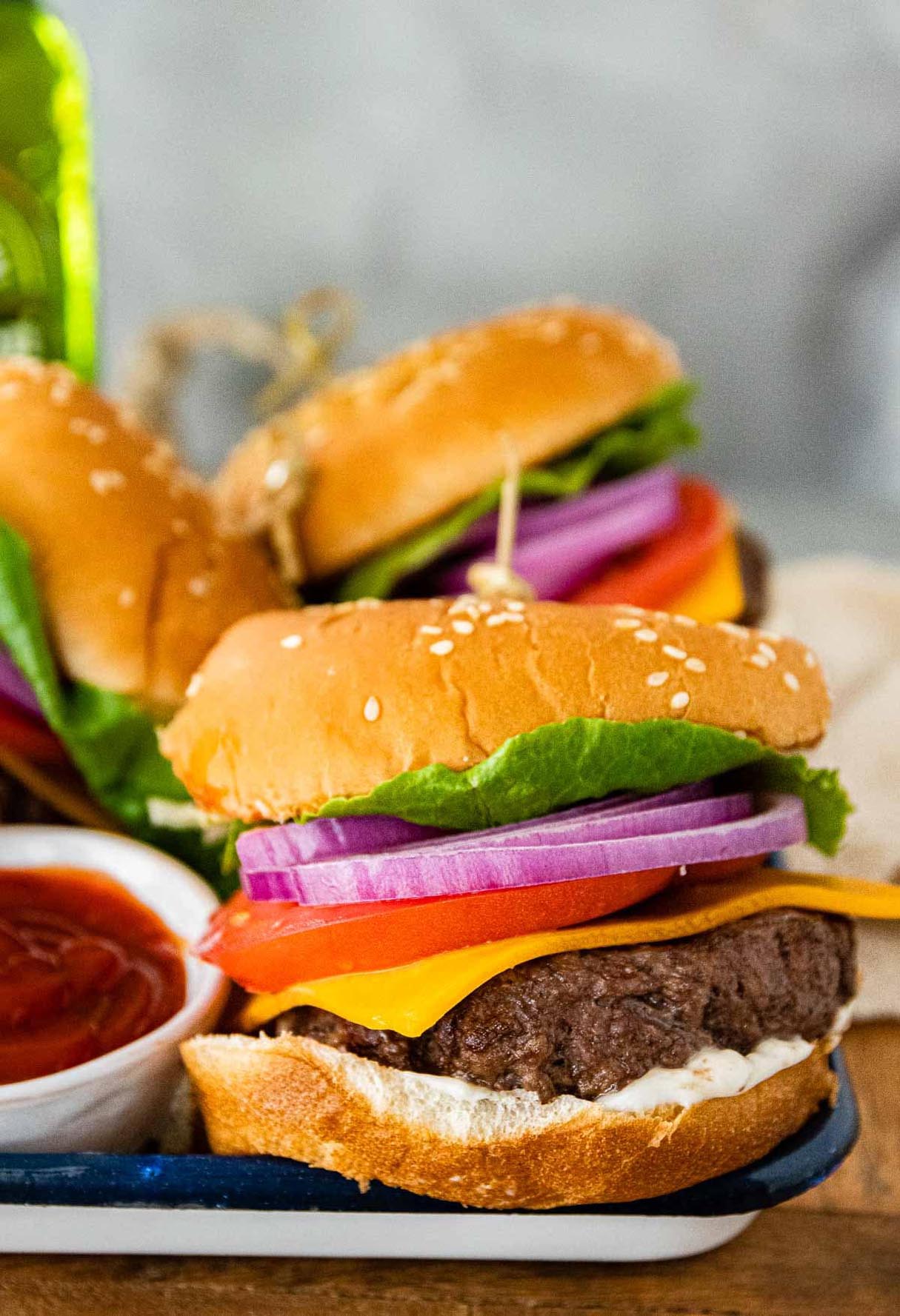 Air Fryer Cheeseburgers