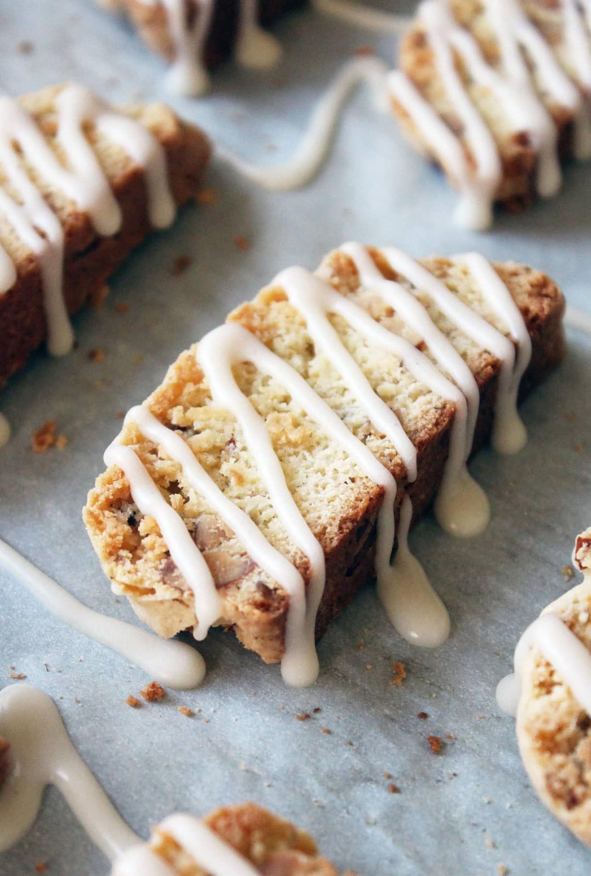 Almond Biscotti with Vanilla Glaze