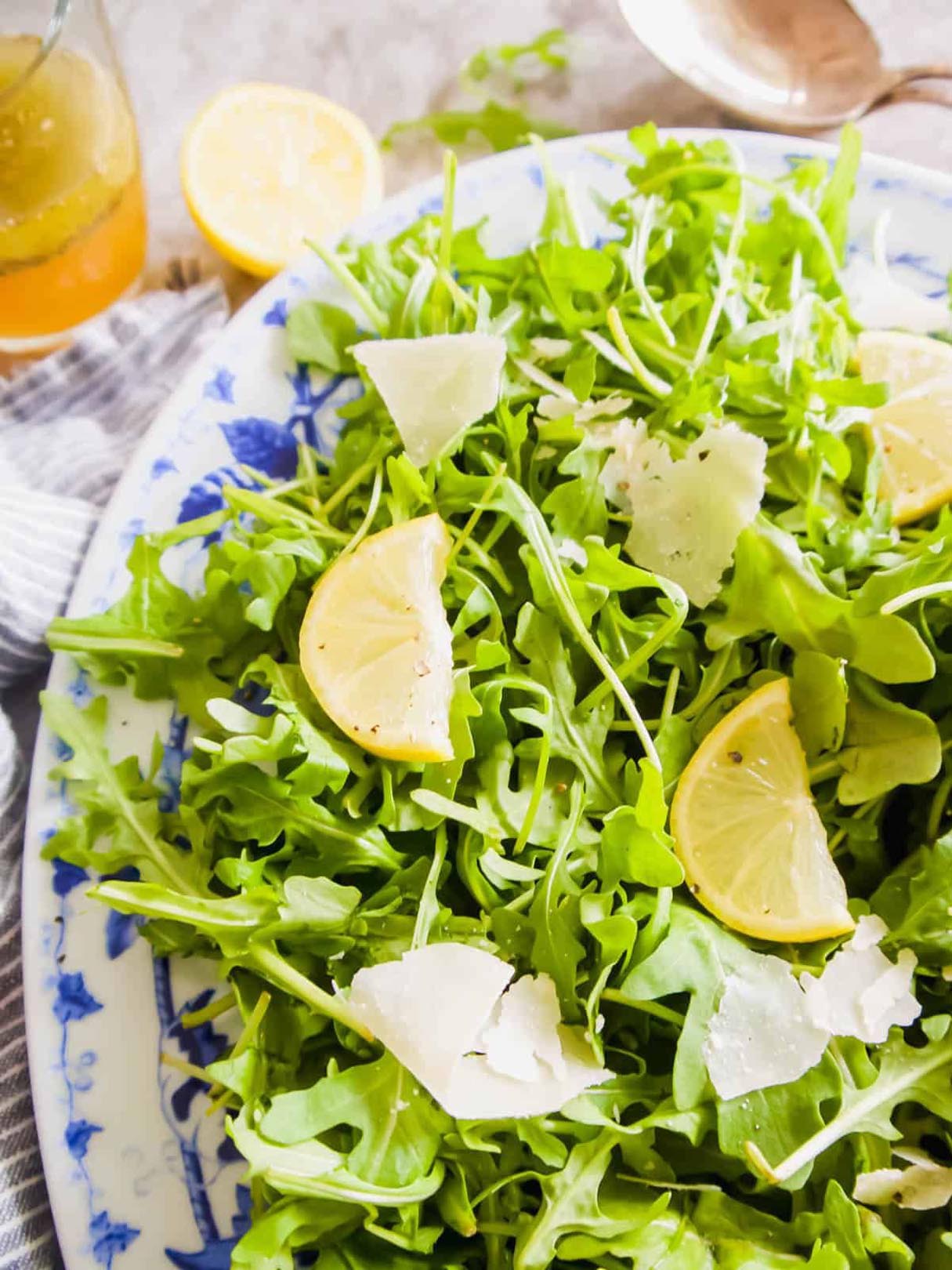 Arugula Salad with Lemon Basil Parmesan Dressing