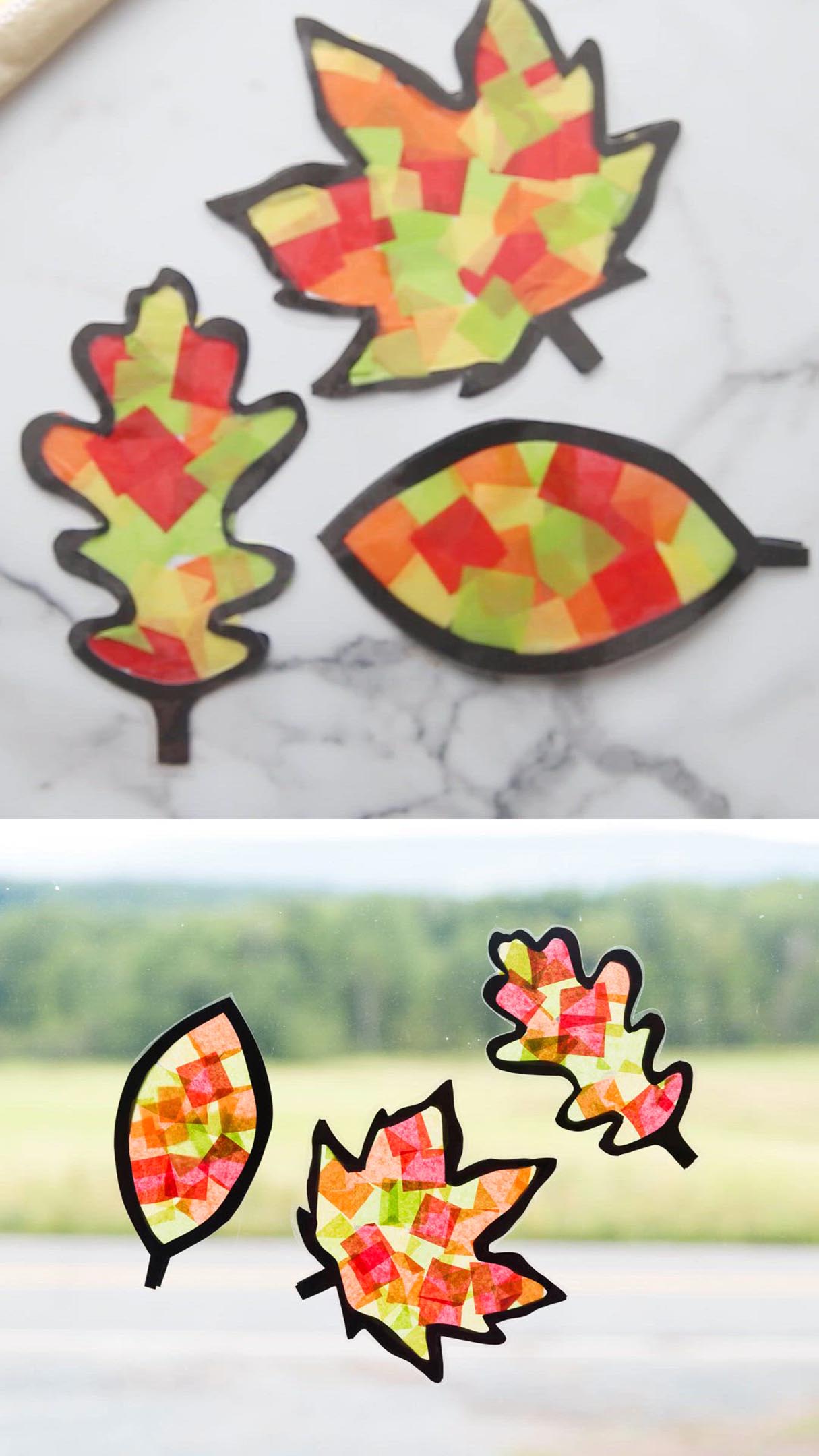 Fall Leaf Suncatchers Craft