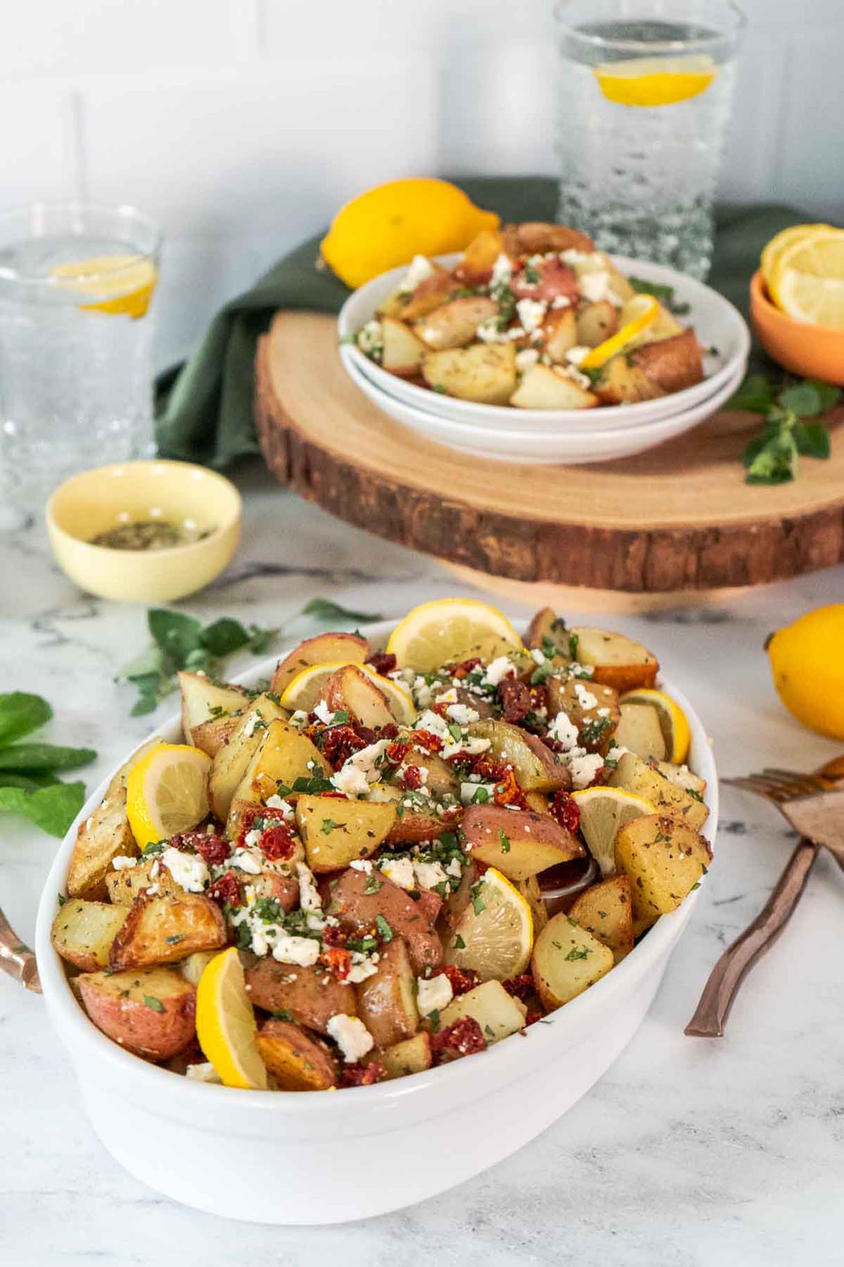 Greek Roasted Potatoes With Feta