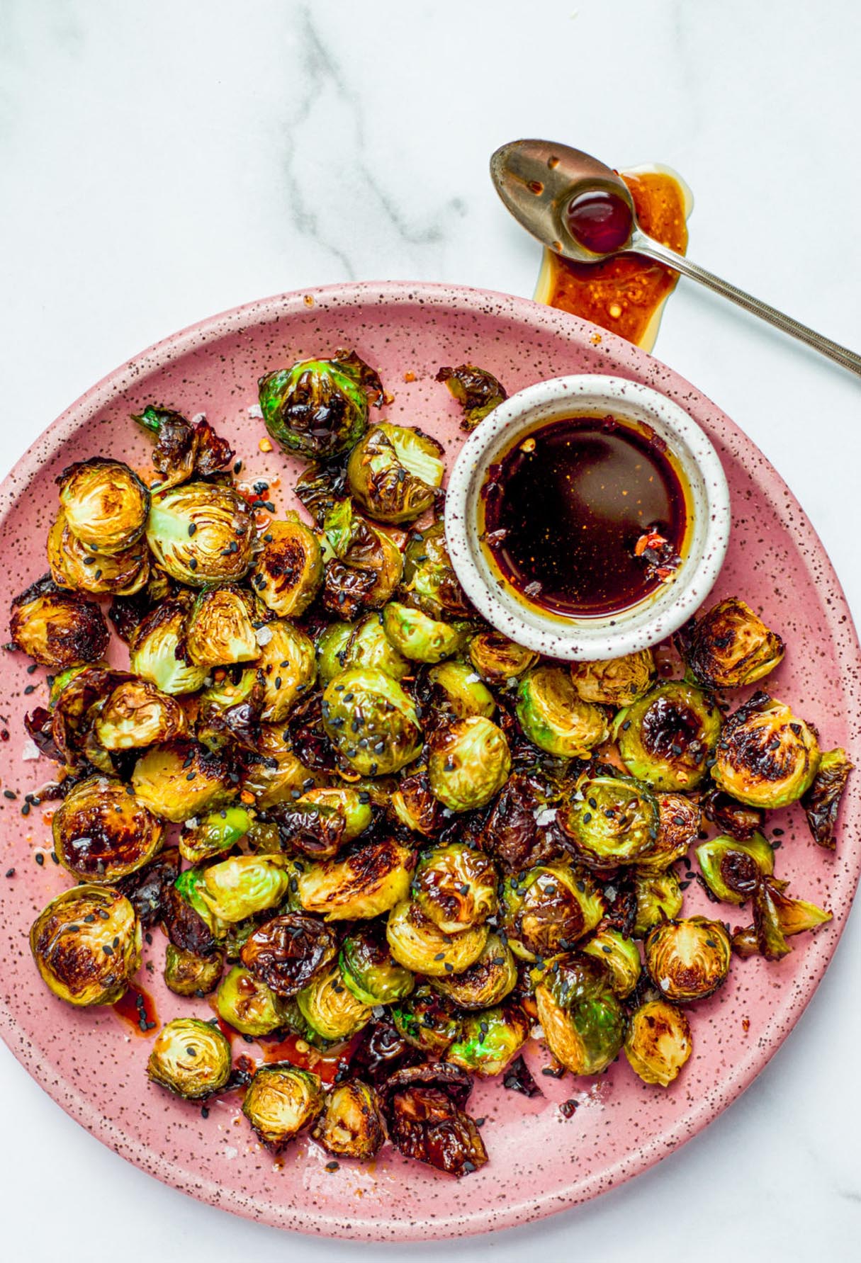 Healthy Maple Soy Glazed Brussels Sprouts