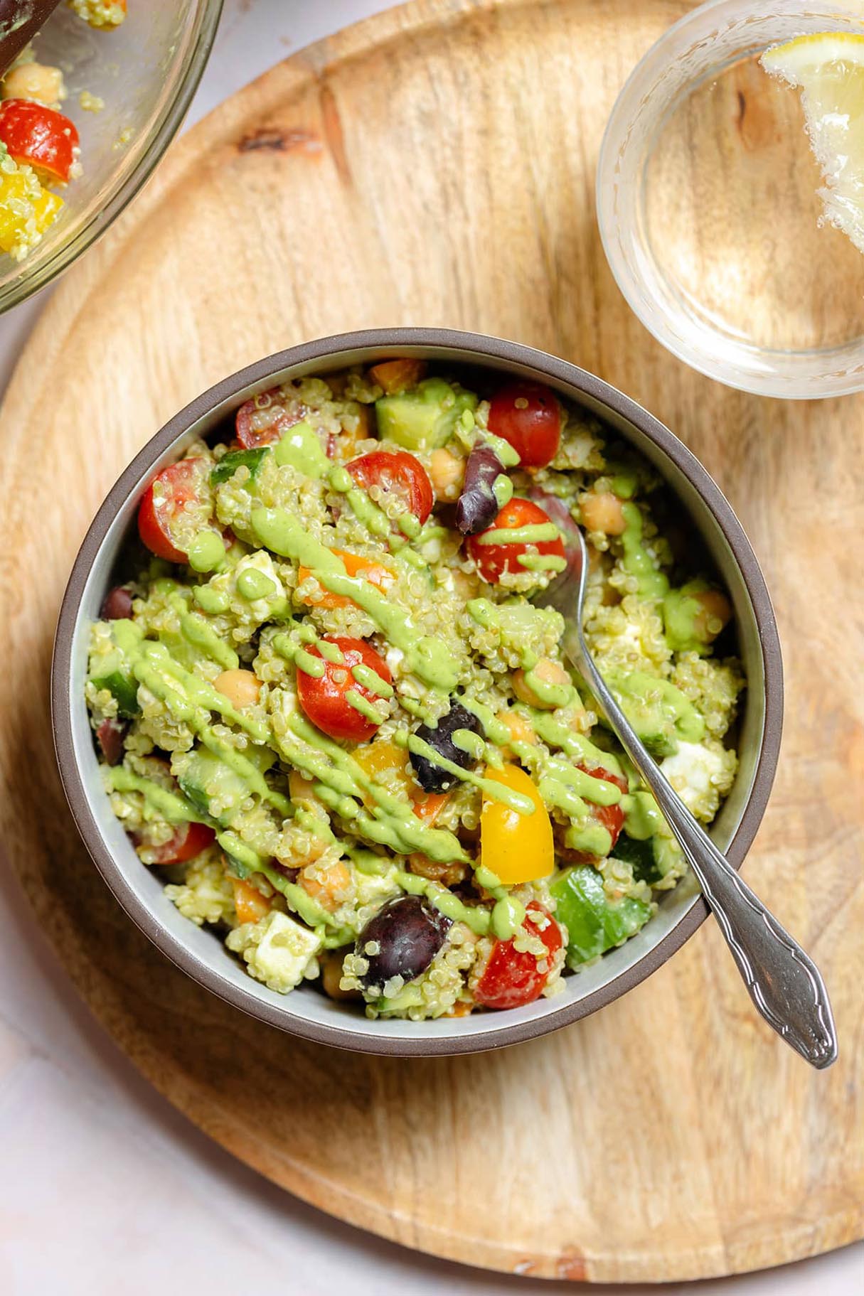 Quinoa Chickpea Salad with Avocado Dressing