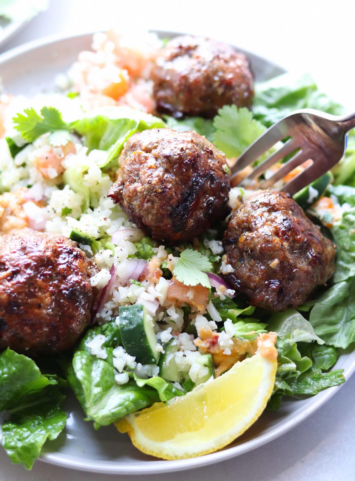 Rustic Italian Lamb Meatballs & Broccoli Rabe