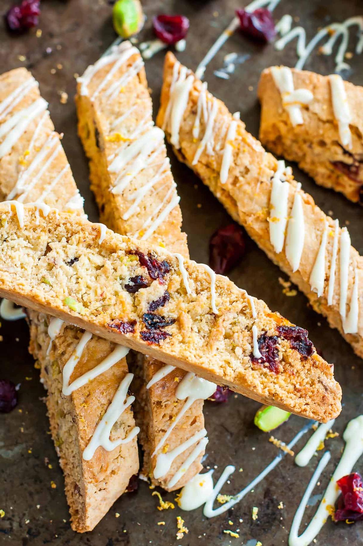 White Chocolate Cranberry Pistachio Biscotti