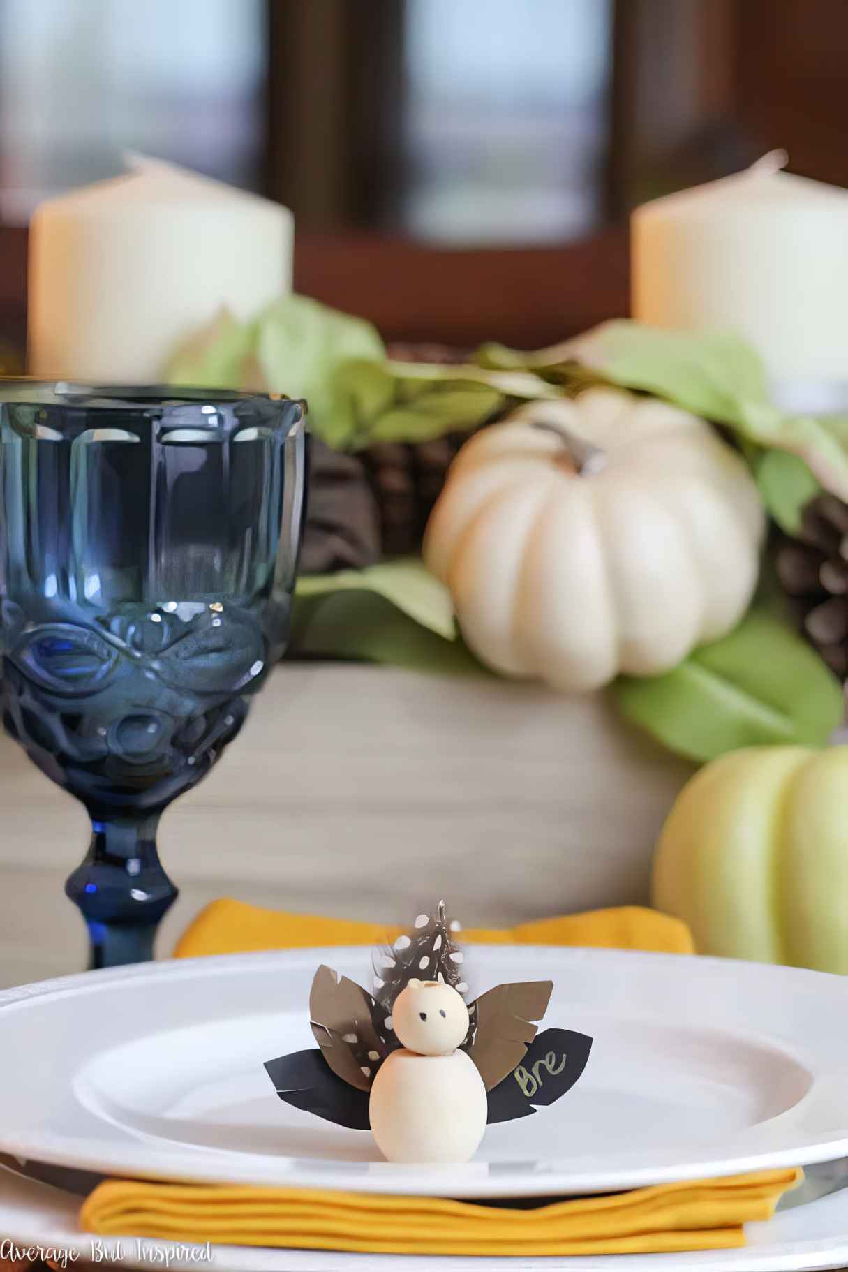 Wooden Bead Turkey Place Card