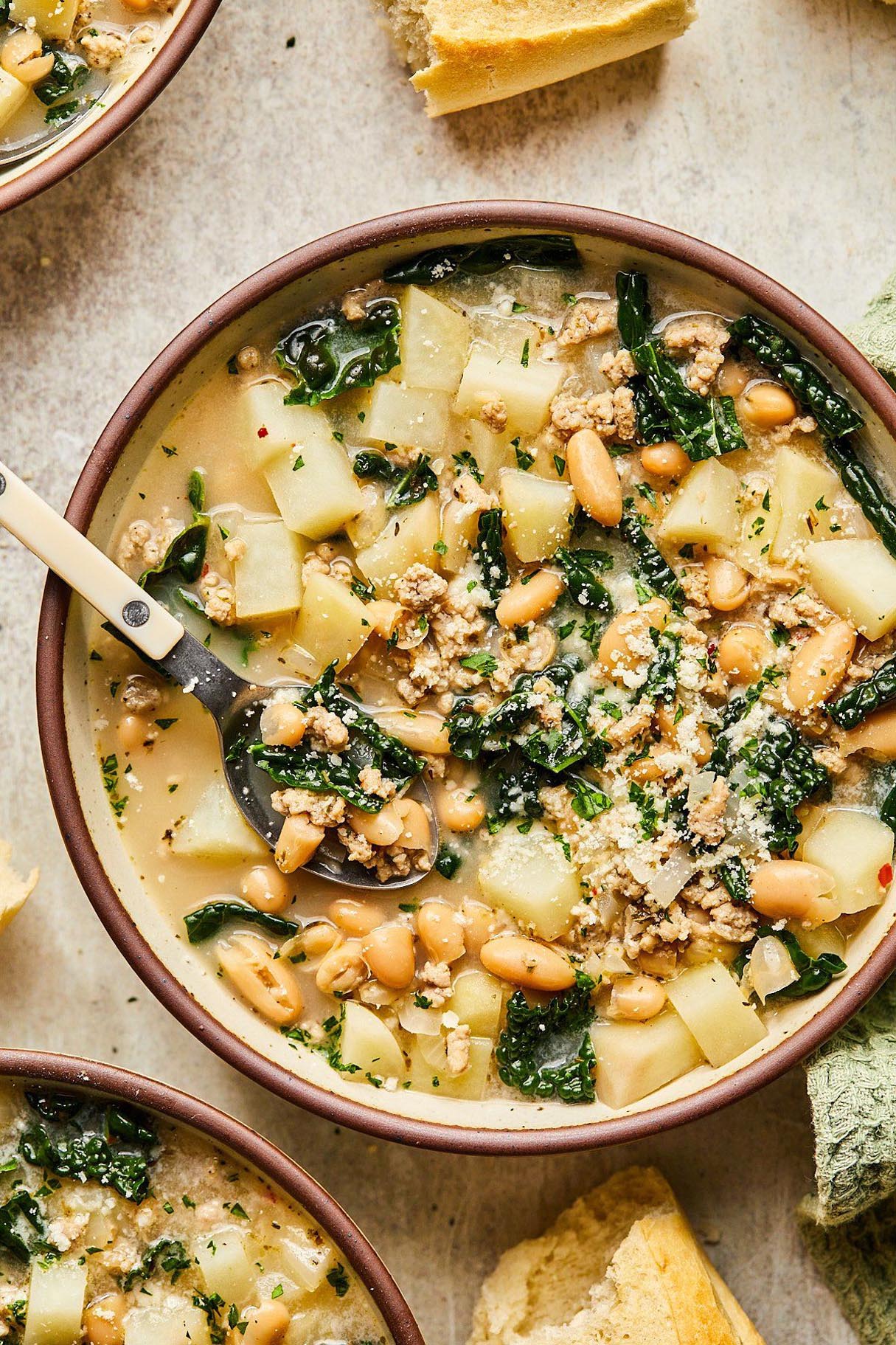 Creamy Rich Sausage, Kale, and White Bean Soup