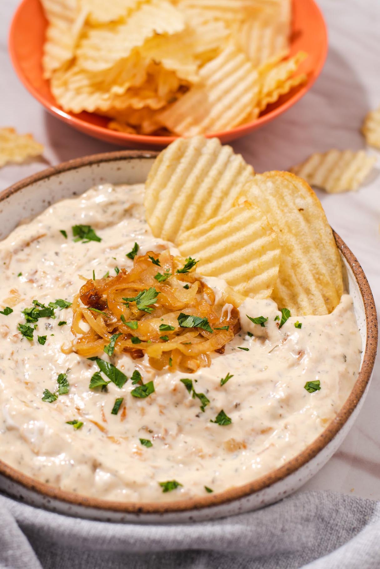 Creamy Vegan French Onion Dip