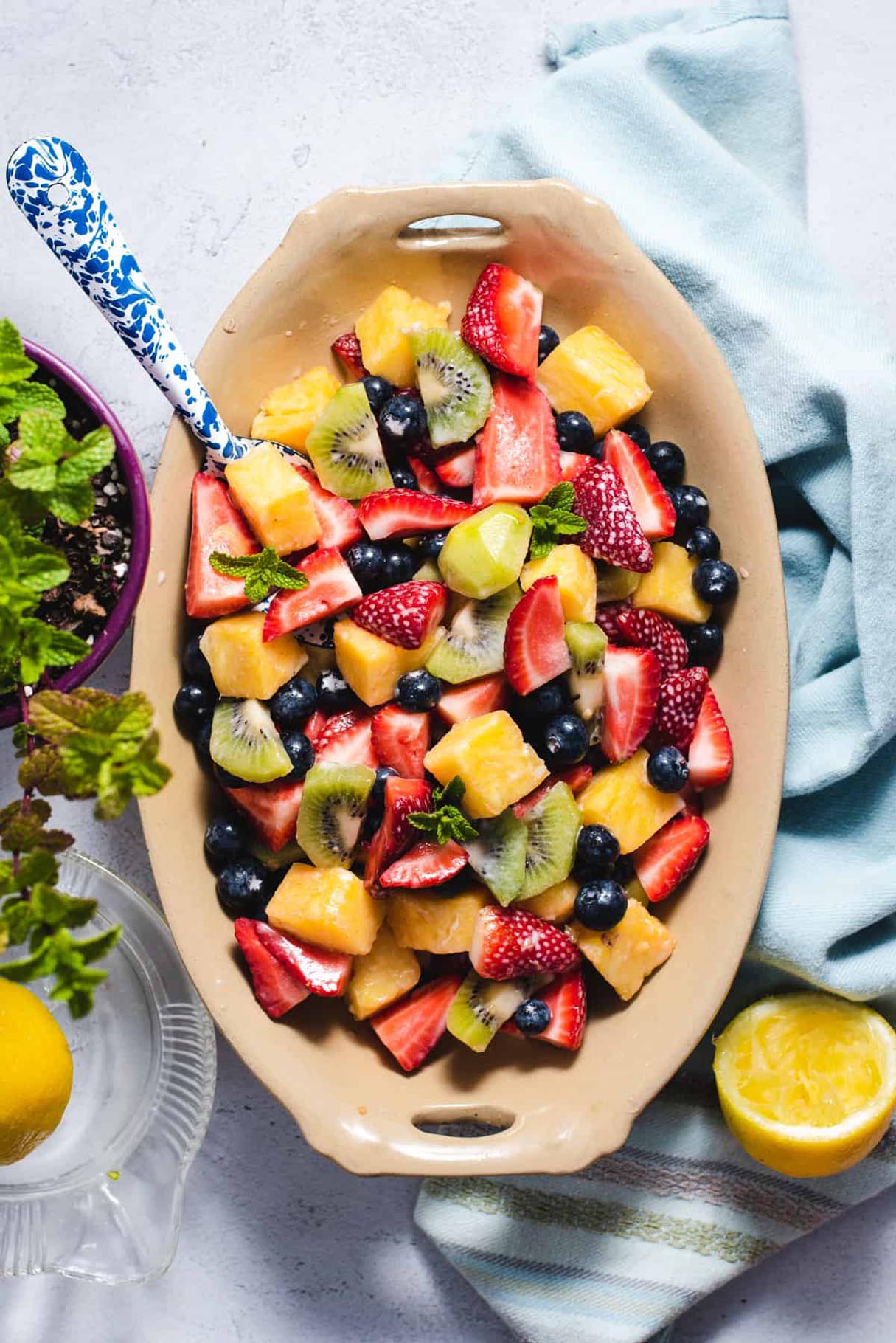 Fresh Fruit Salad with Coconut Dressing
