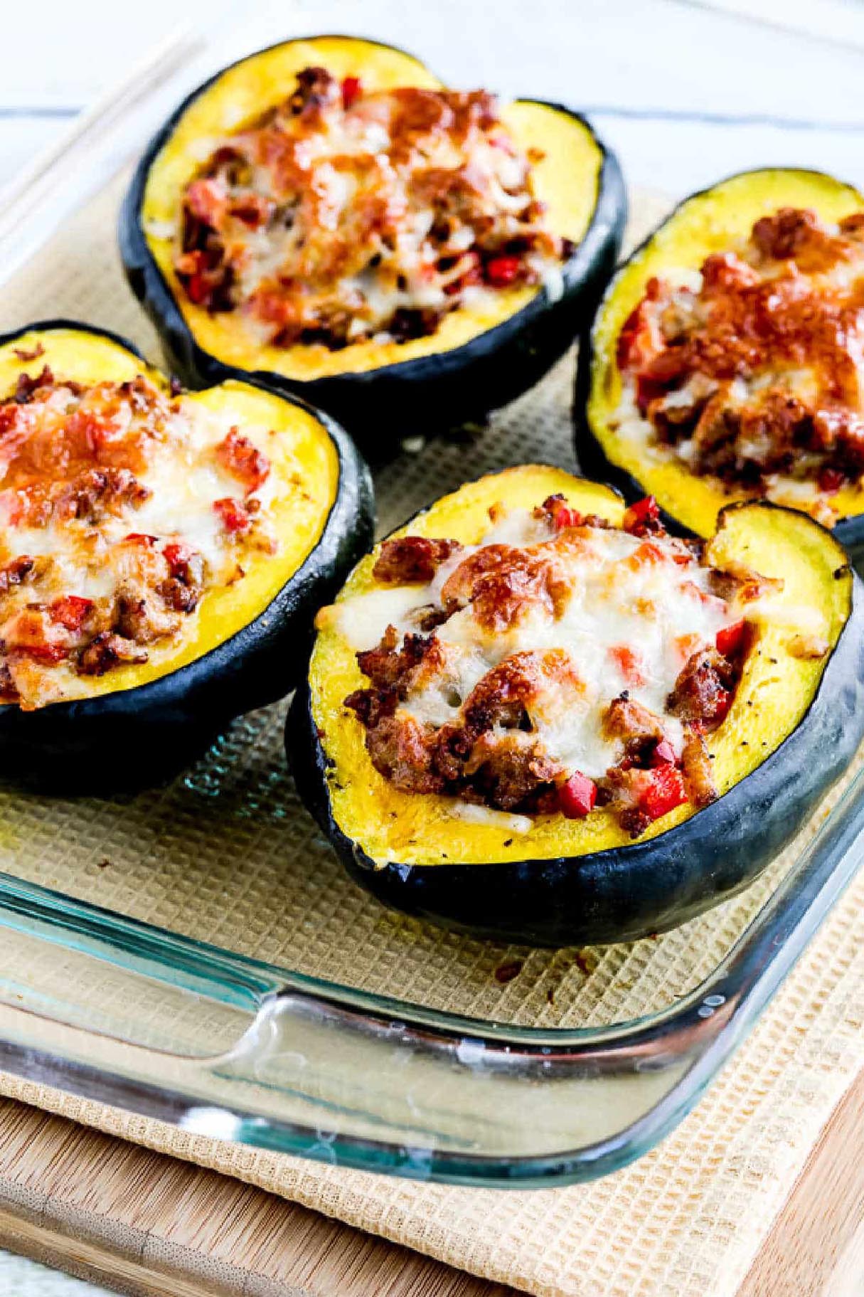 Golden Yellow Sausage Stuffed Acorn Squash Recipe to Try