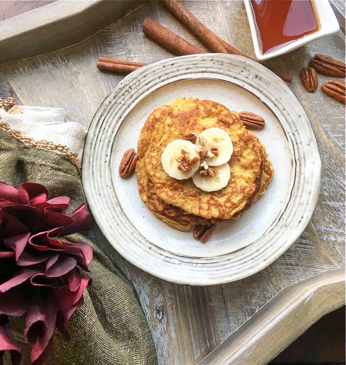 Keto Pumpkin Spice Pancakes