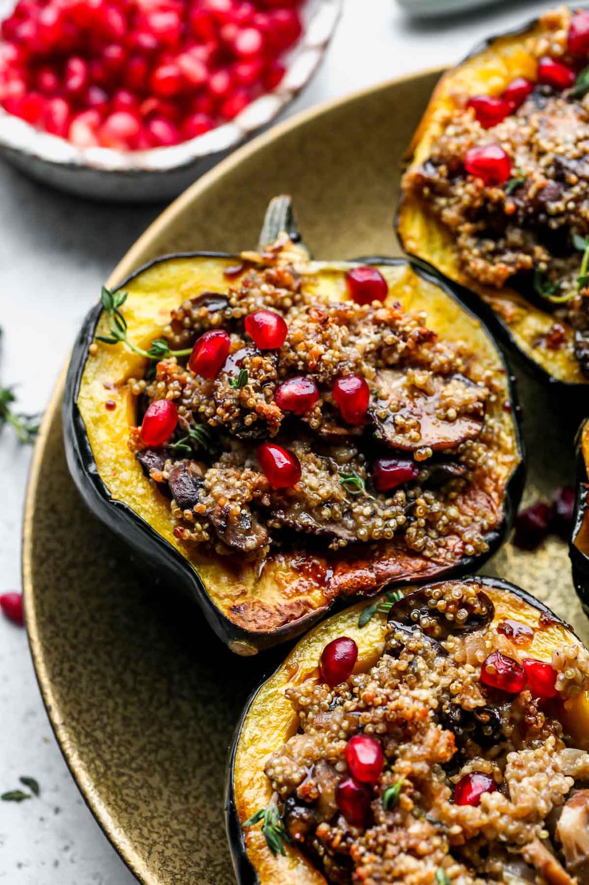 Mushroom and Quinoa Stuffed Acorn Squash