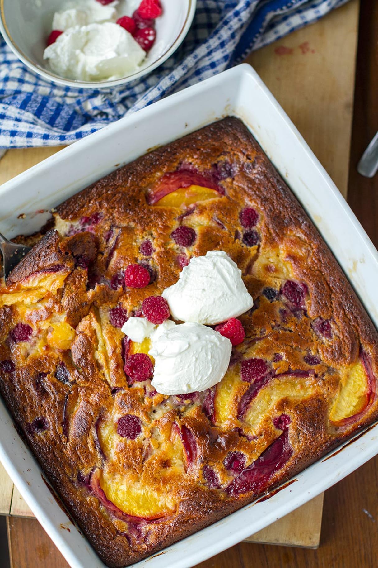 Peach & Raspberry Clafoutis (Dairy-Free, Gluten-Free)