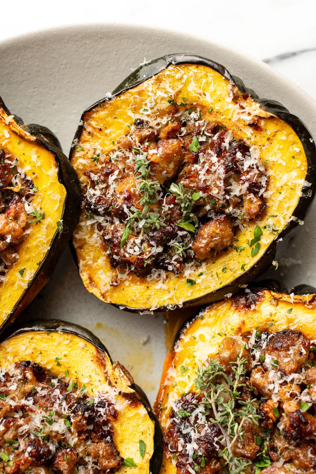 Sausage and Parmesan Stuffed Acorn Squash