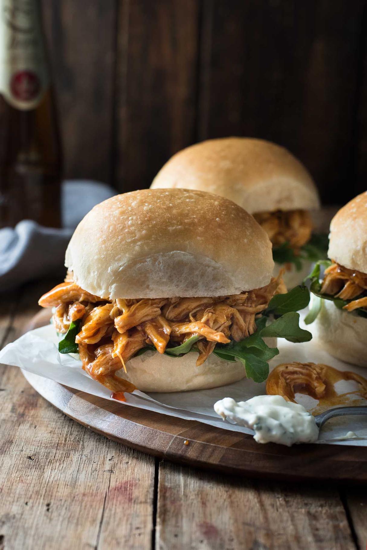 Slow Cooker Buffalo Chicken Sliders