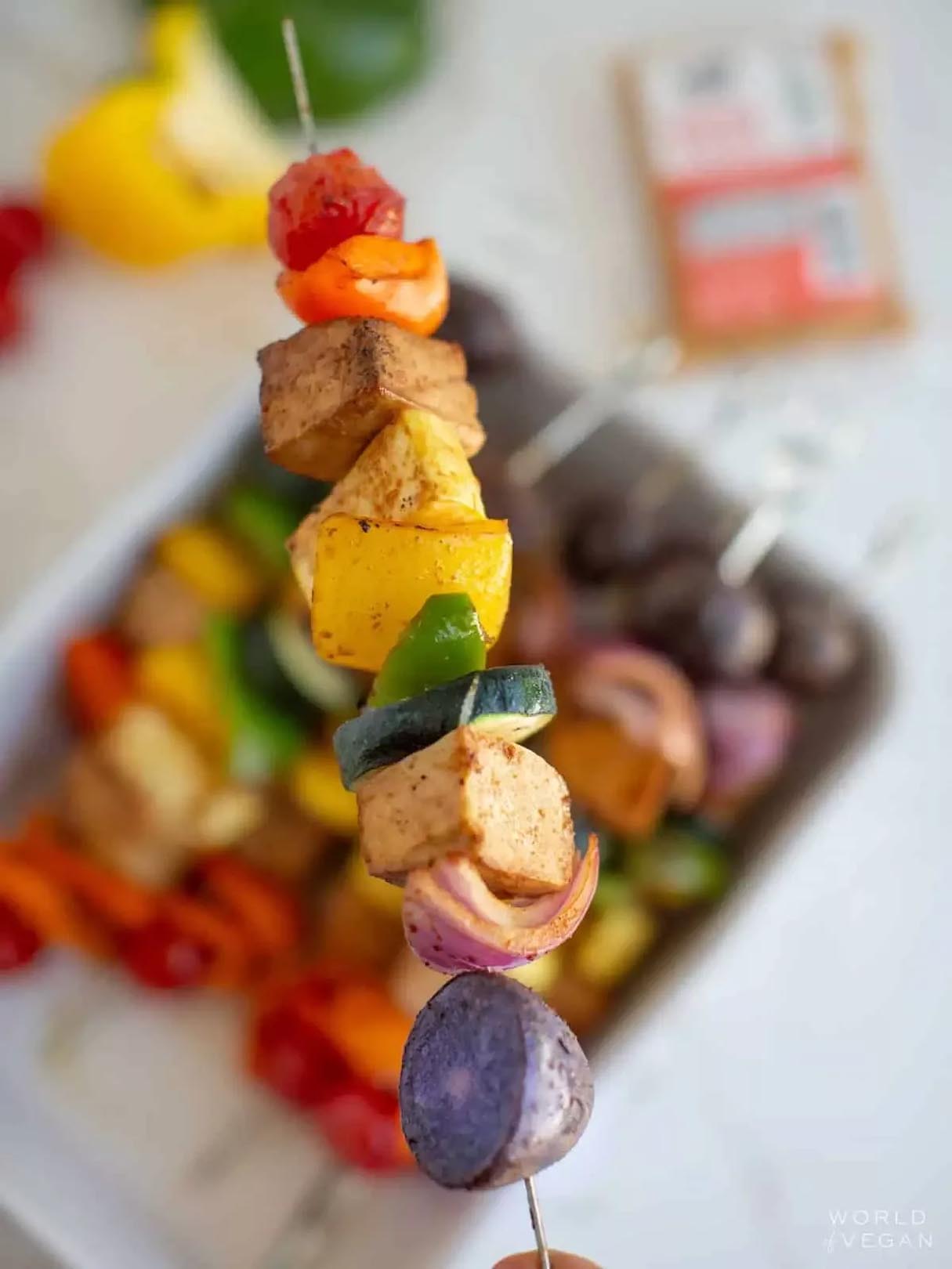 Teriyaki Tofu and Veggie Kabobs (Vegan)