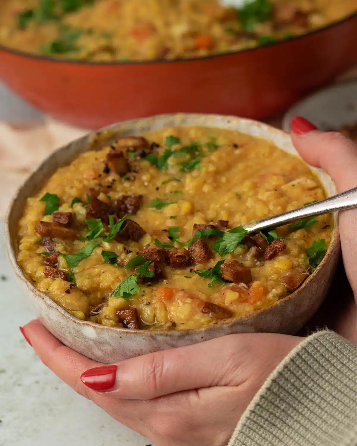 Vegan Yellow Split Pea & ‘Ham’ Soup