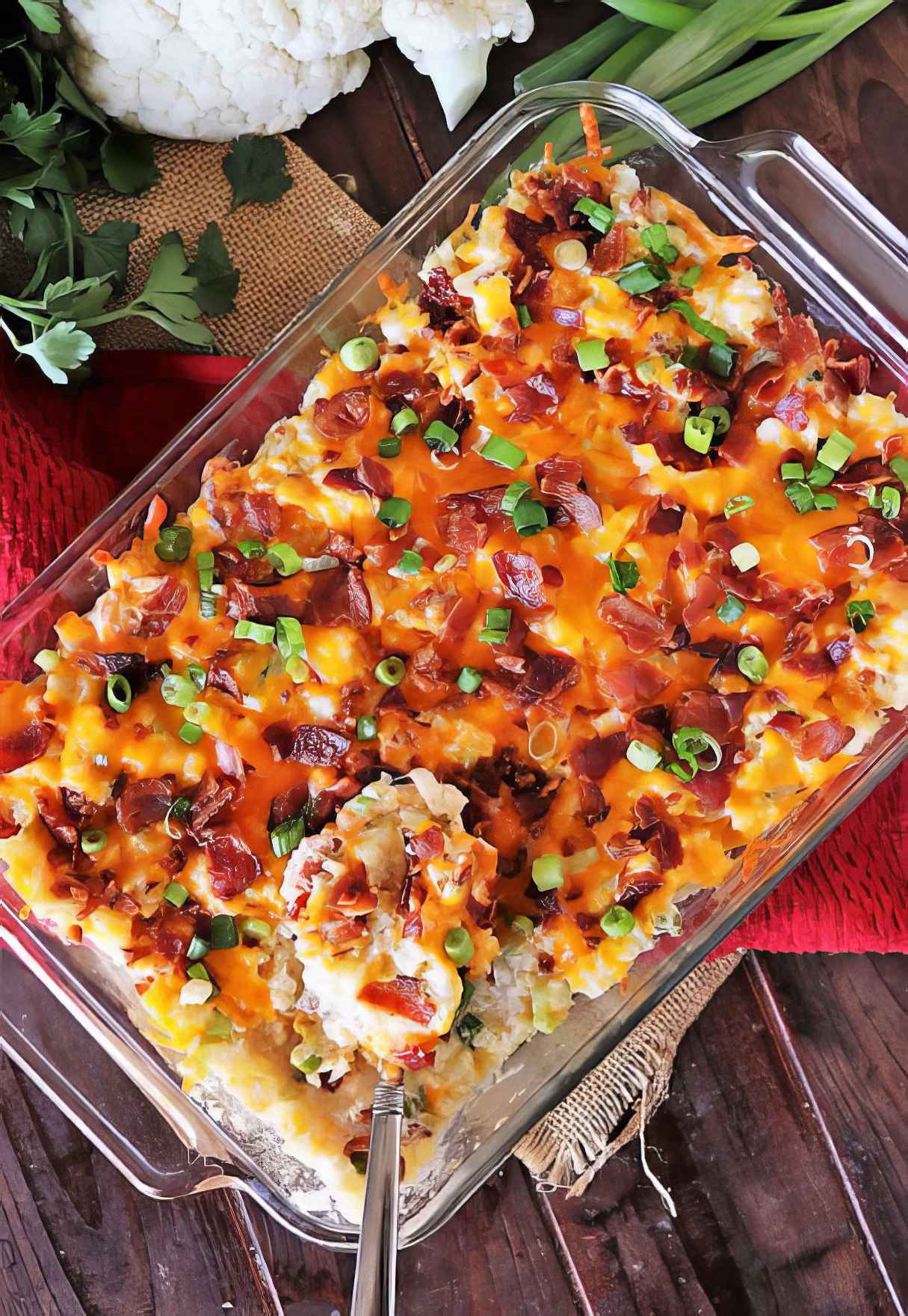Cauliflower {Just Like} Loaded Baked Potato Casserole